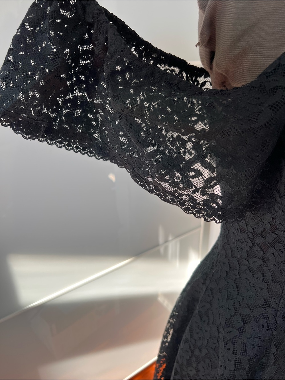 le chateau Black Lace Off-the-Shoulder fit-and-flare Cocktail Dress - Picture 5 of 9